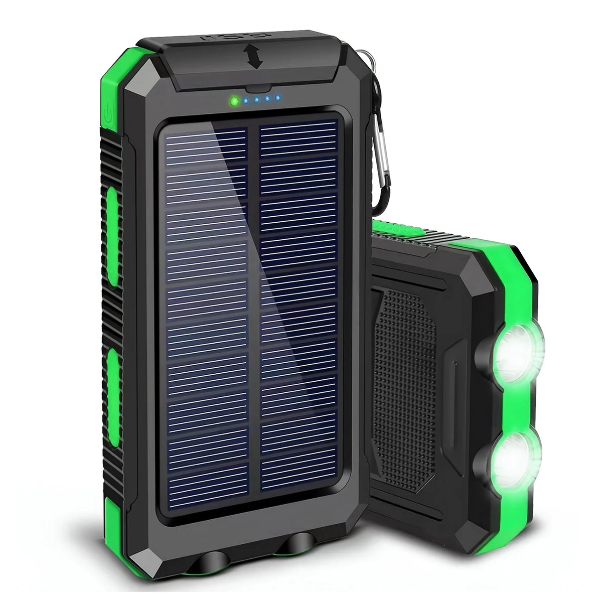 10000mAh Solar Power Bank With Wireless Charging And Led Light