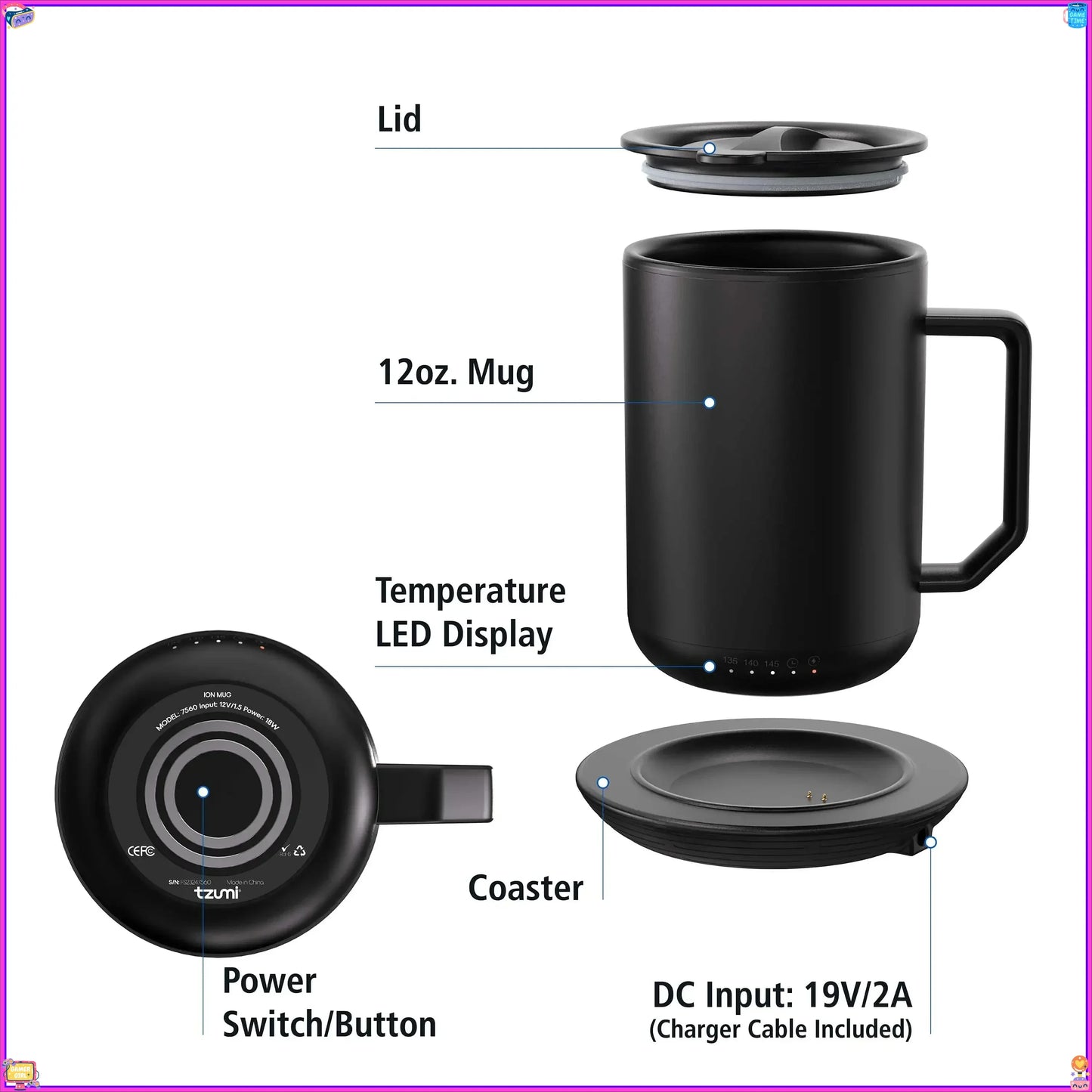 Constant Temperature Self Heating Coffee Mug With USB Warmer Base
