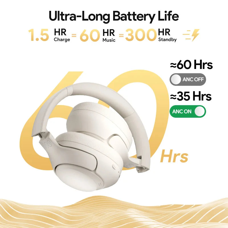 QCY H3 ANC Wireless Headphones Bluetooth 5.4 Hi Res Audio