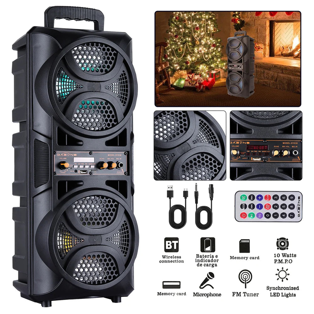 Curuk Portable Bluetooth Speaker With Heavy Bass And Karaoke