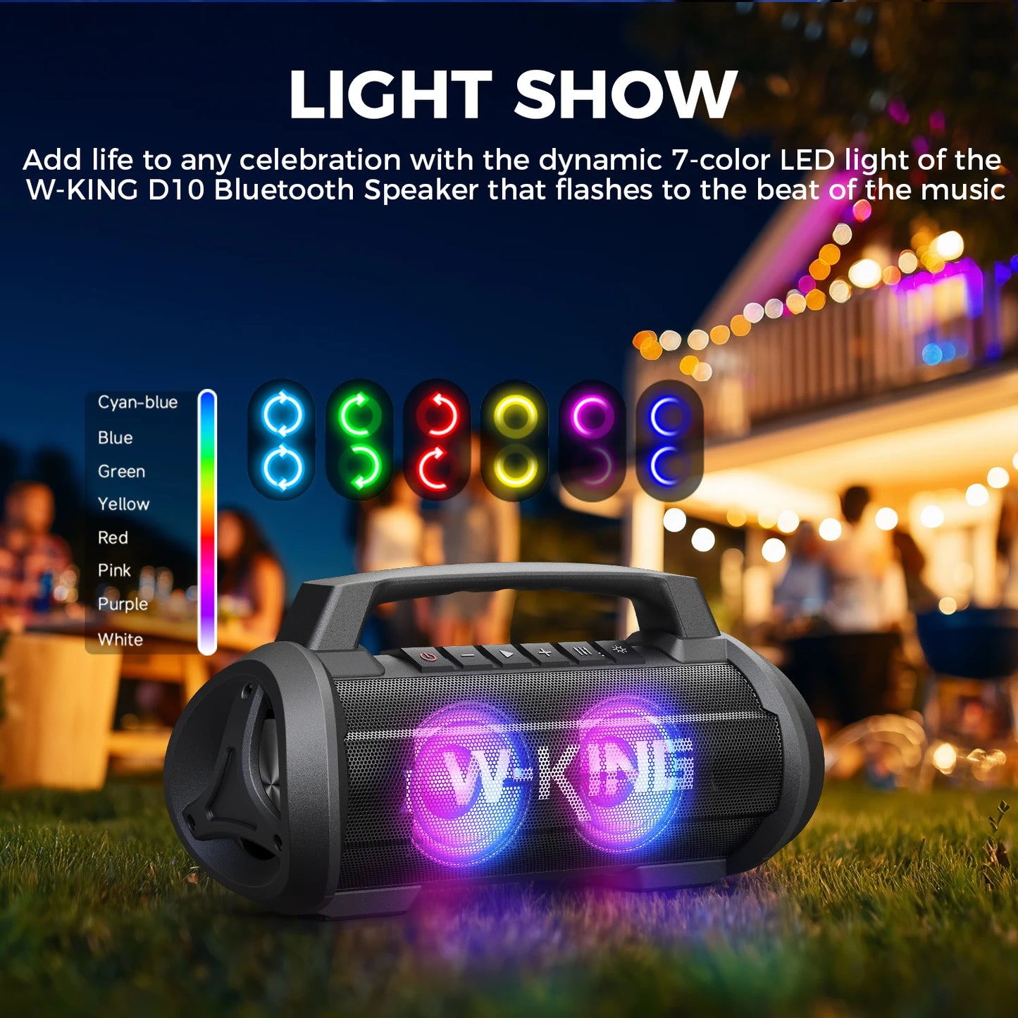 W-King 70W Portable Bluetooth Speaker With IPX6 Waterproof Design