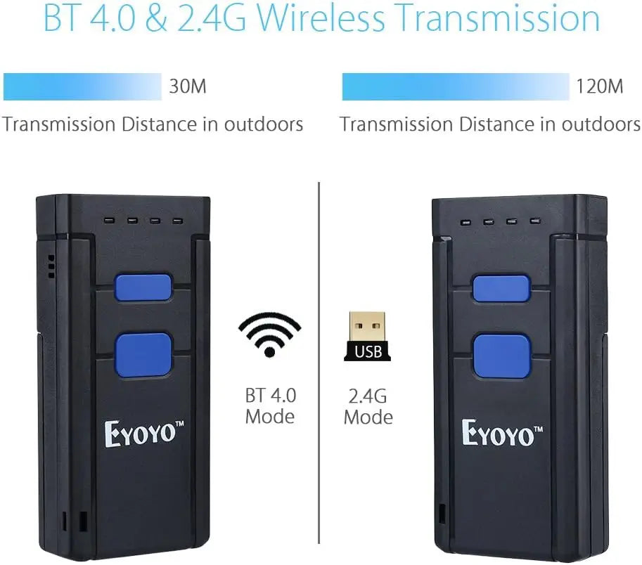 Eyoyo 1D Wireless Scanner 3-in-1 Bluetooth Barcode Reader