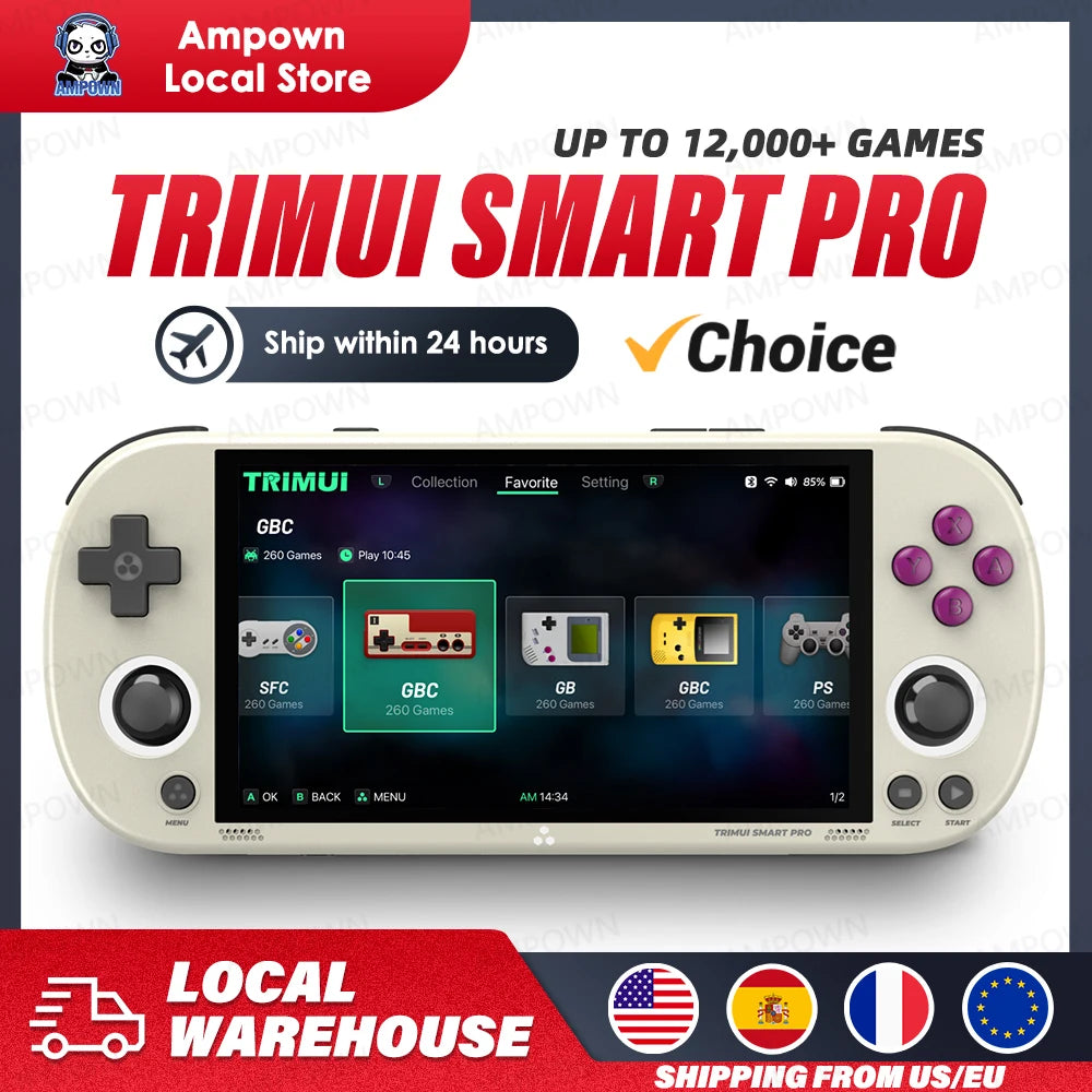 TRIMUIC Smart Pro Handheld Game Console 64GB Retro Portable Gaming