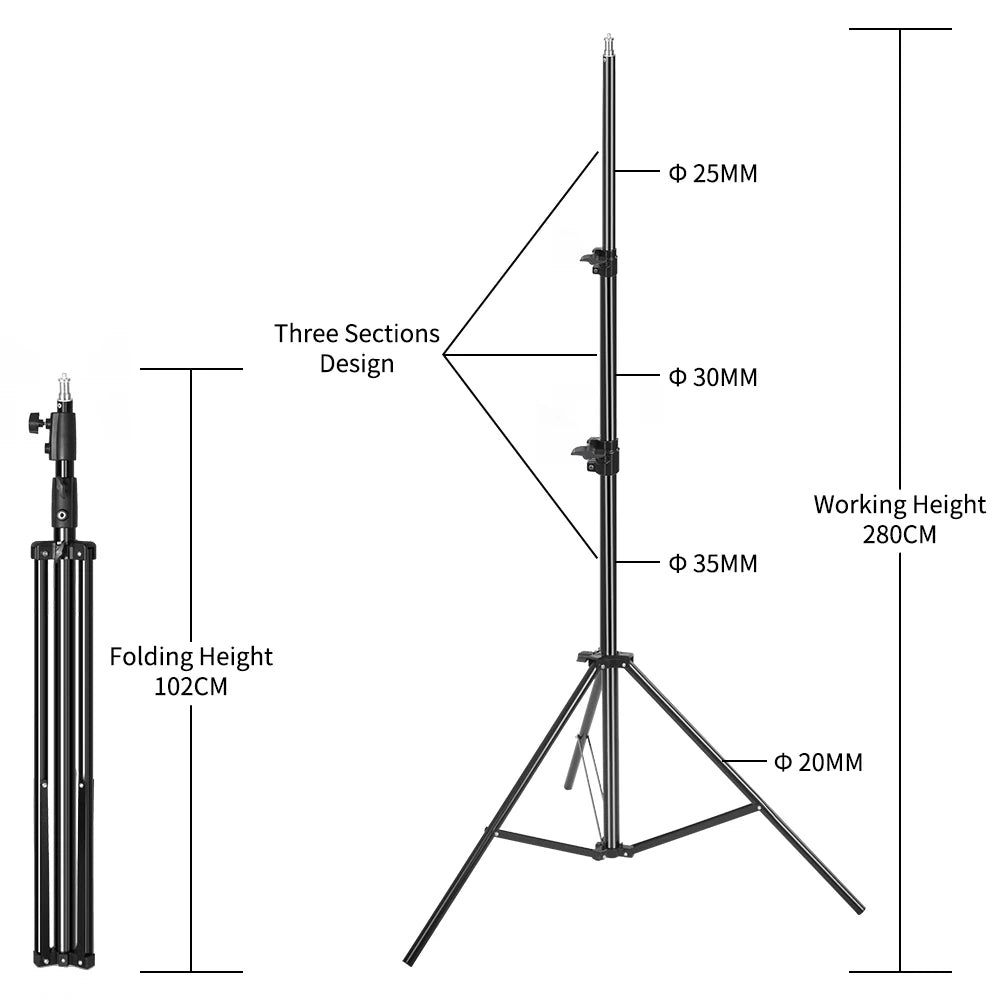 SH Heavy Duty Stainless Steel Photography Lighting Stand Tripod