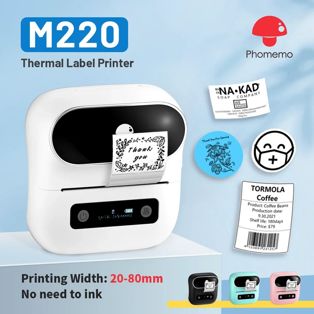 Phomemo M220 Label Printer For Barcodes And QR Codes