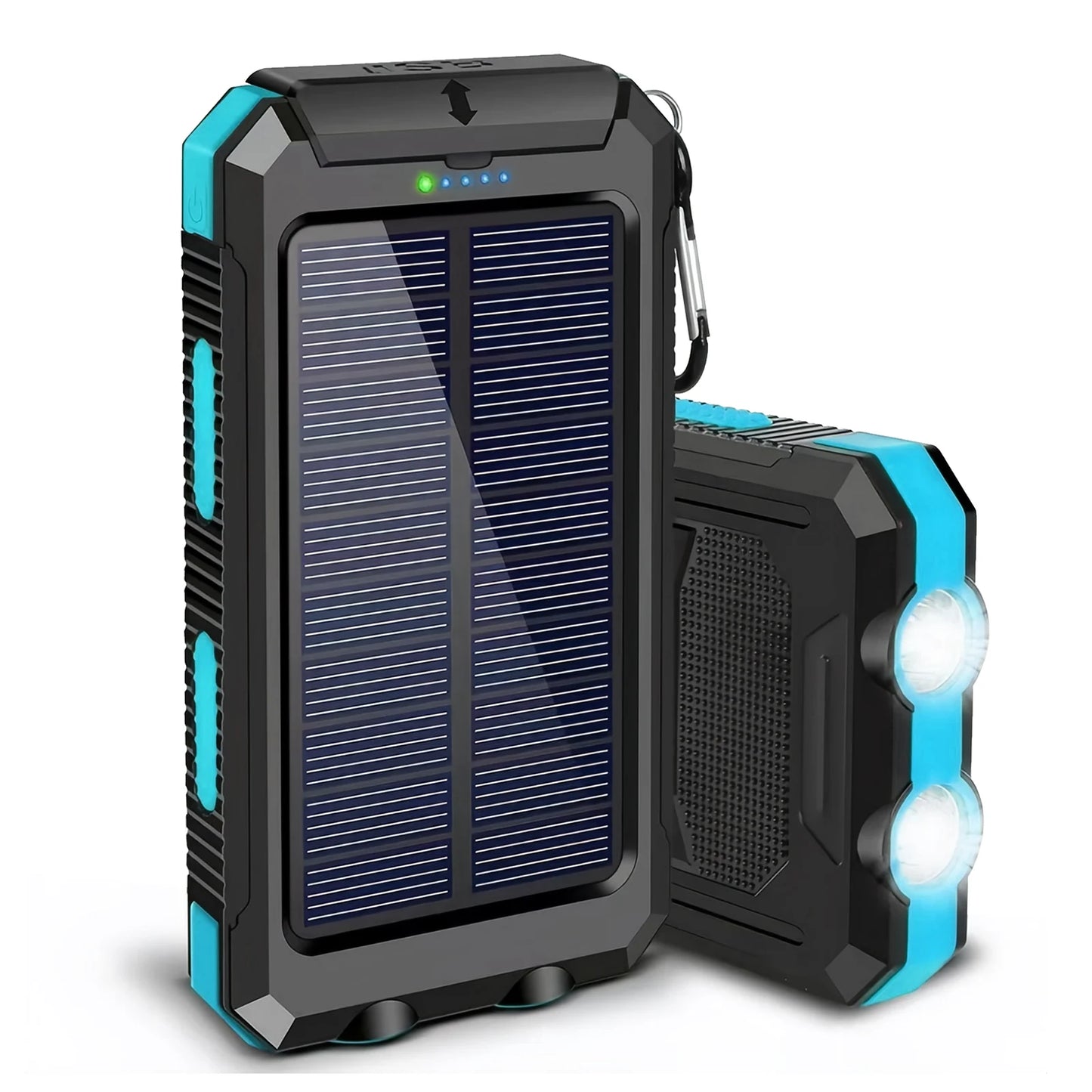10000mAh Solar Power Bank With Wireless Charging And Led Light