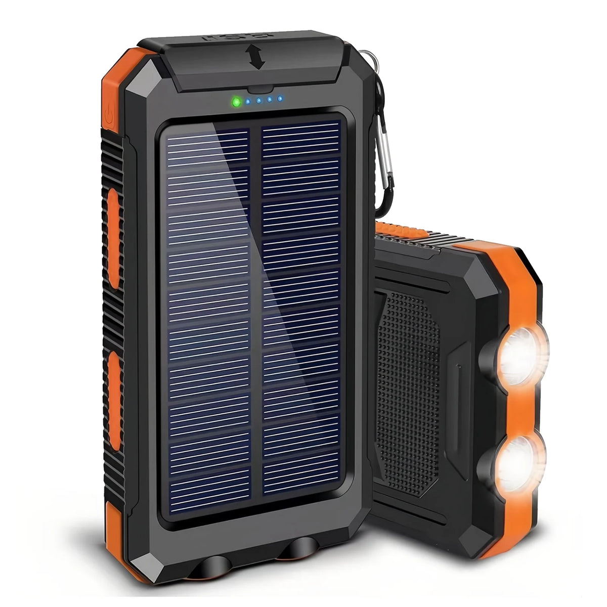 10000mAh Solar Power Bank With Wireless Charging And Led Light