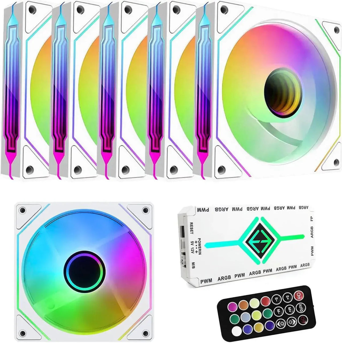 Six Pack PWM Cooling Case Fans With Remote Controller