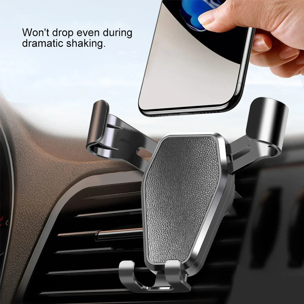 Gravity Car Phone Holder Air Vent Clip Mount Universal Auto Lock Anti Shake Hands Free Cradle Navigation Cell Phone Holder for Samsung Galaxy S20 S21 S22 S23 S24 Note Ultra Android Smartphone Car GPS Mount Bracket Automotive