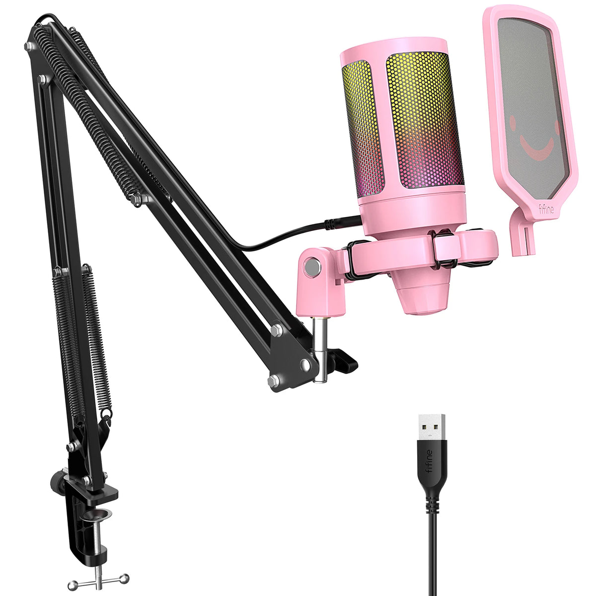 FIFINE USB Gaming Microphone Kit With Cardioid Condenser Mic