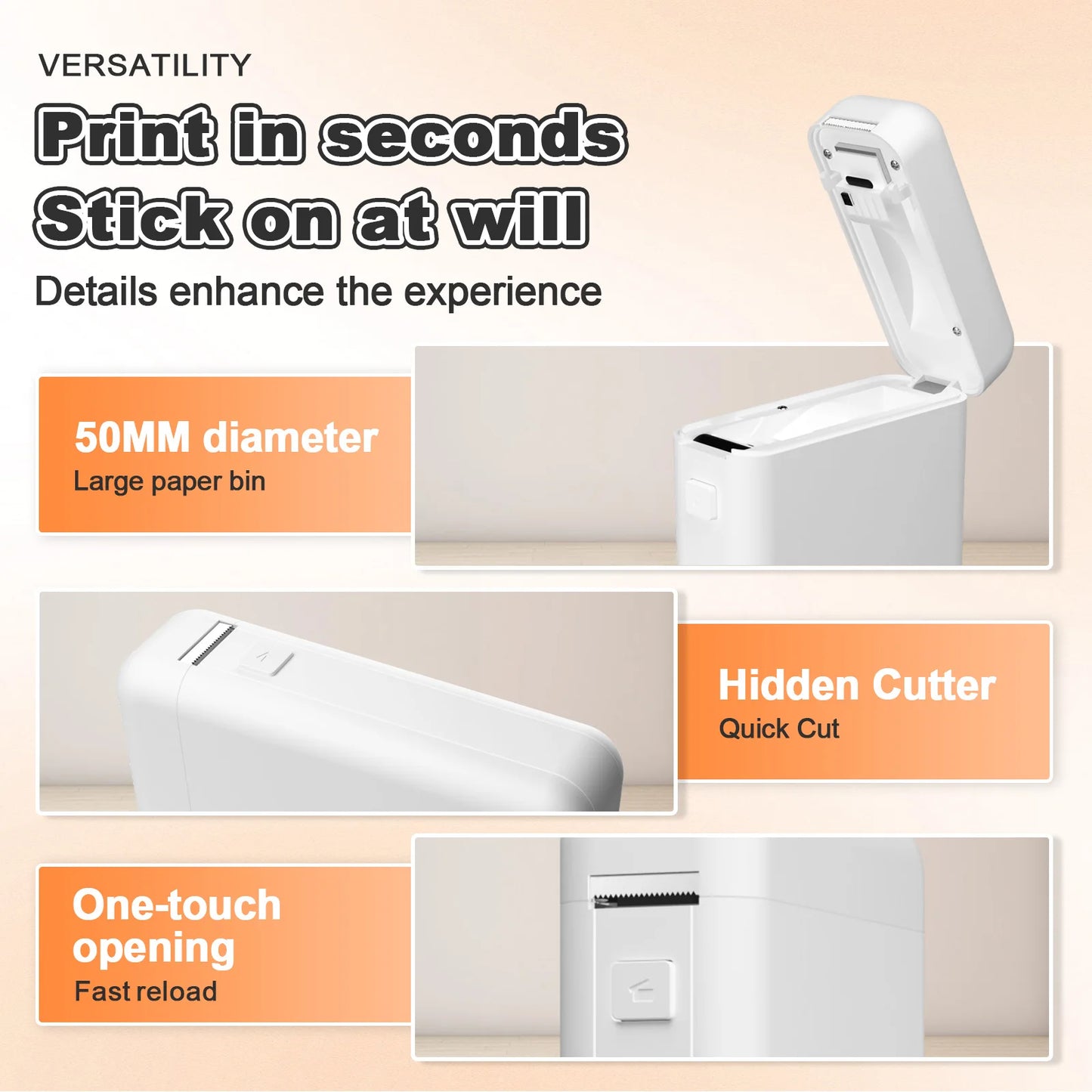 TakeYou Mini Portable Thermal Printer Label Maker Wireless Bluetooth