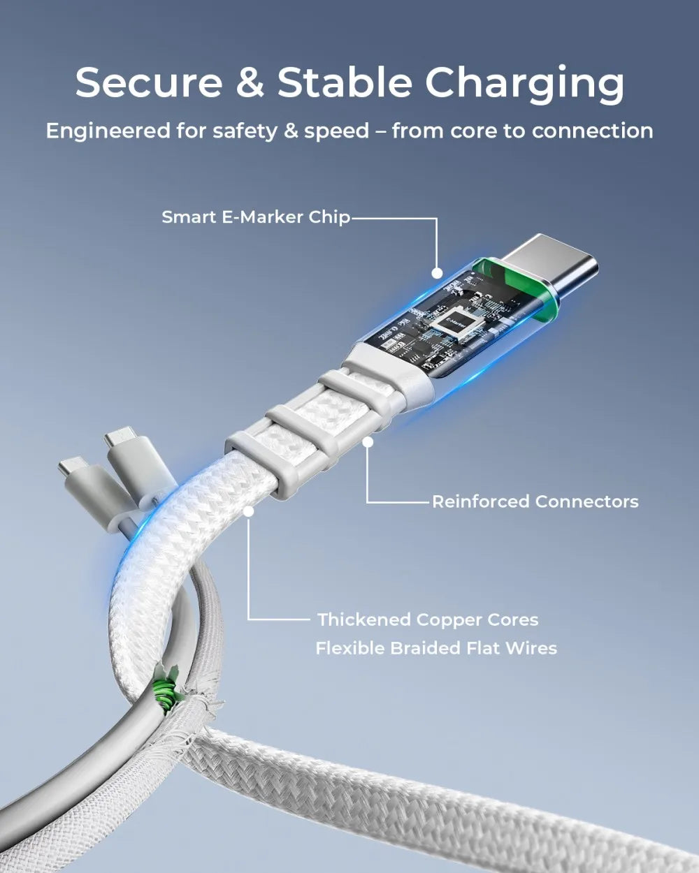 TALIX 240W Retractable USB Cable Fast Charging USB C