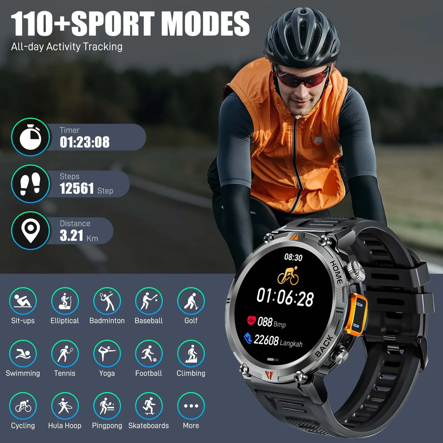 EIGIIS KE3 Smartwatch Bluetooth Call Full Touch Screen