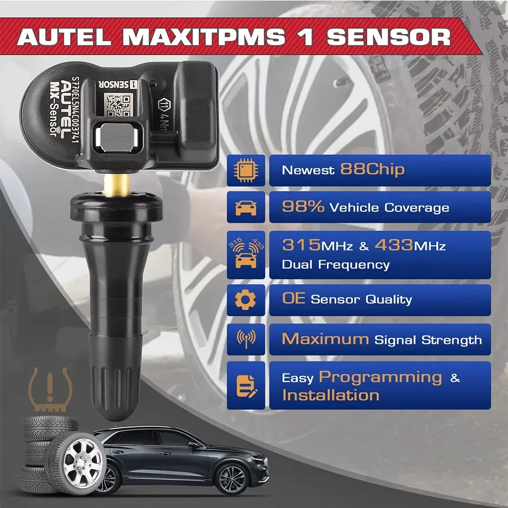 Autel Mx Tpms Sensor 315Mhz 433Mhz Tire Pressure Monitor