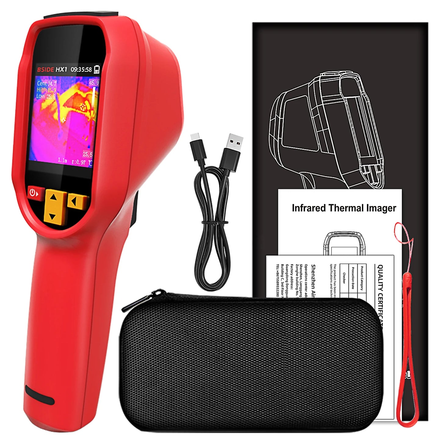 BSIDE HX1 Handheld Thermal Imager Thermometer -20 to 550C