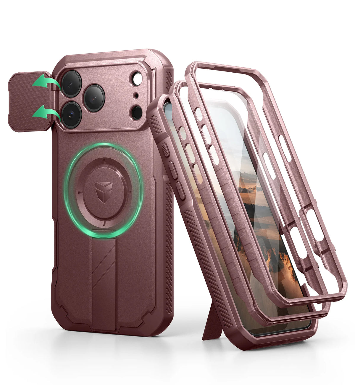 Dexnor Protective Case With Camera Cover And Kickstand For Phones