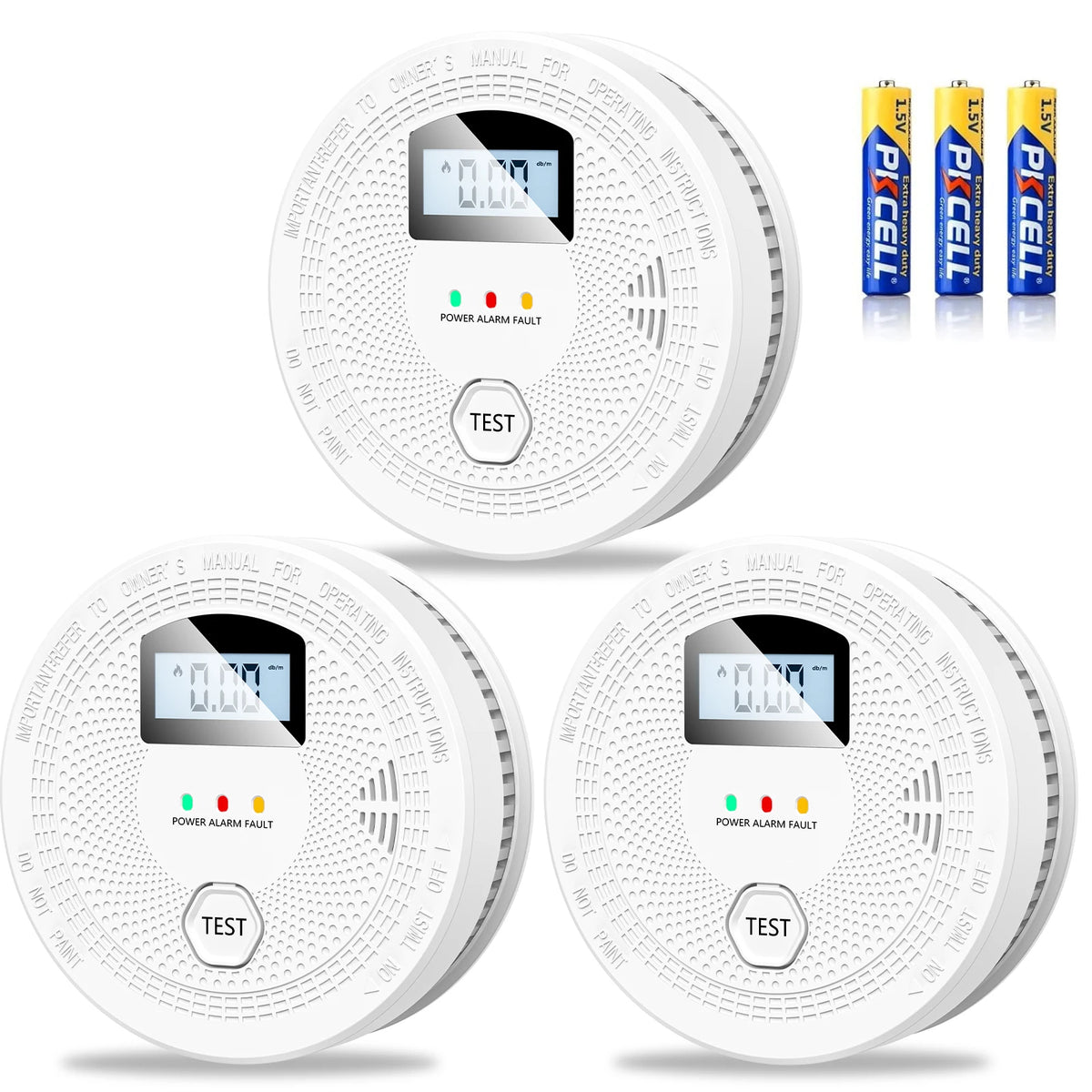 Battery Powered Smoke And Carbon Monoxide Detector Combo 3 Pack