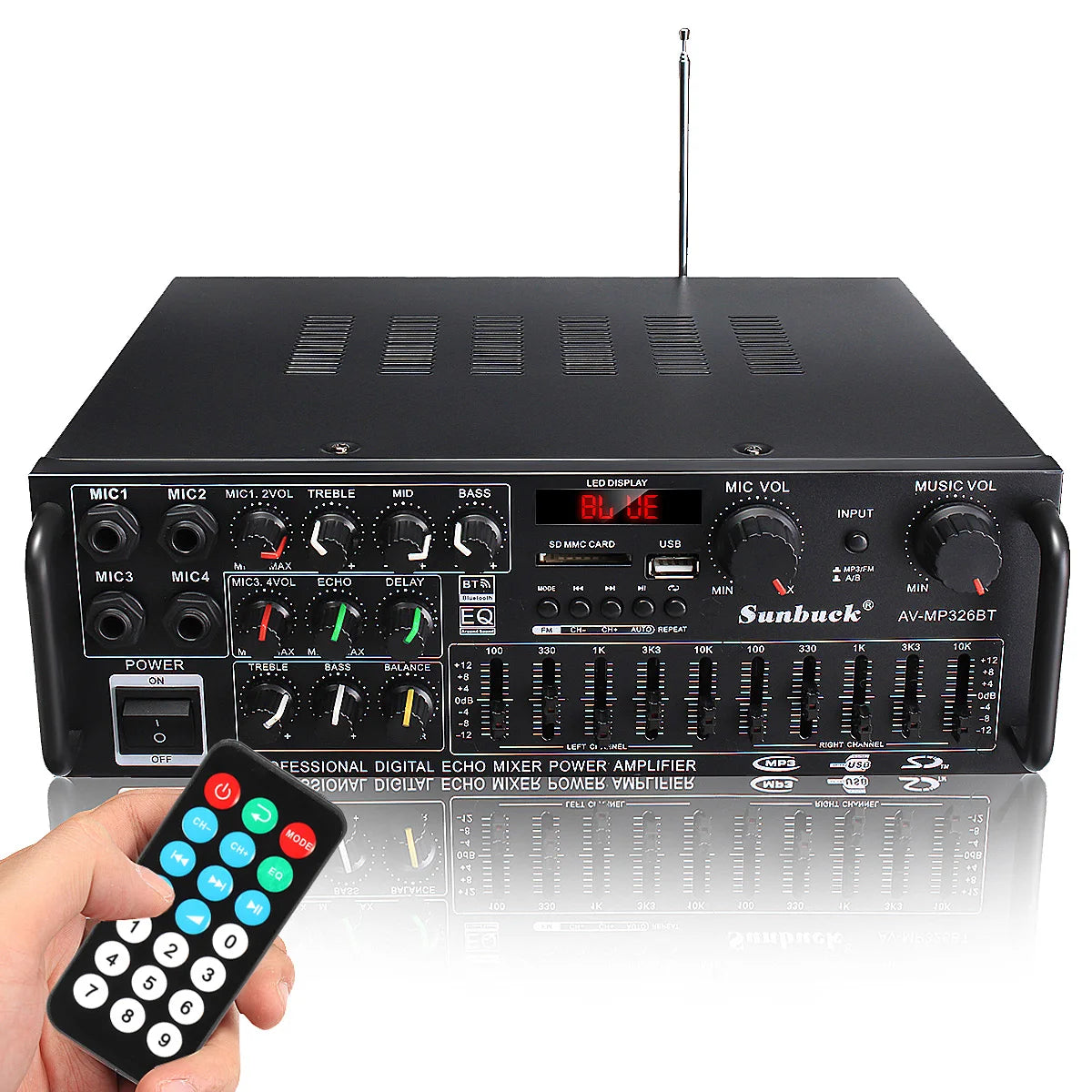 Hcalory 200W Bluetooth 5.0 Dual Channel HiFi Audio Amplifier