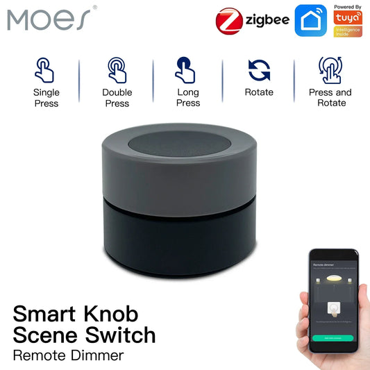 MOES ZigBee Smart Knob Switch Wireless Scene Button Controller