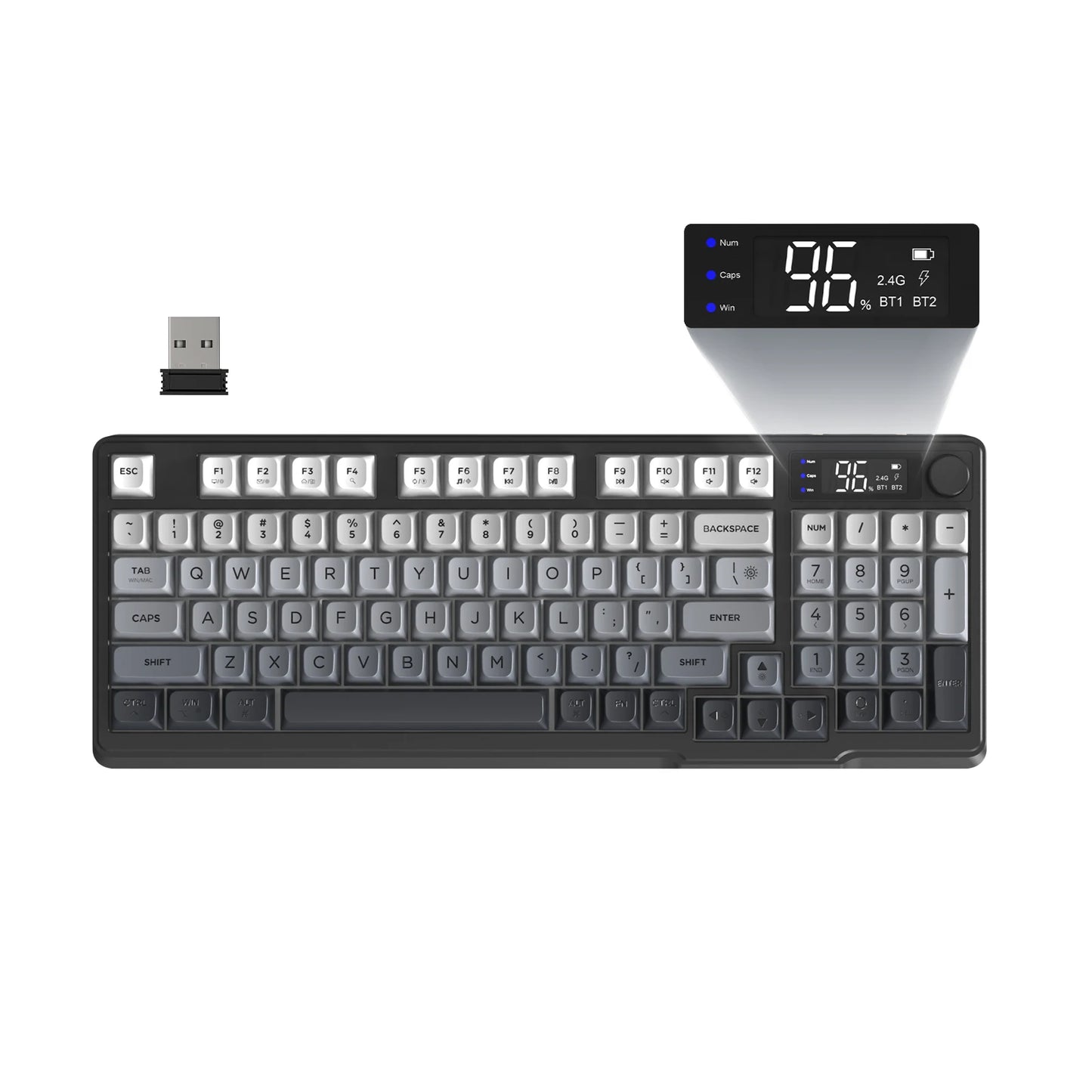 Attack Shark Wireless Gaming Keyboard With Display Screen and Knob