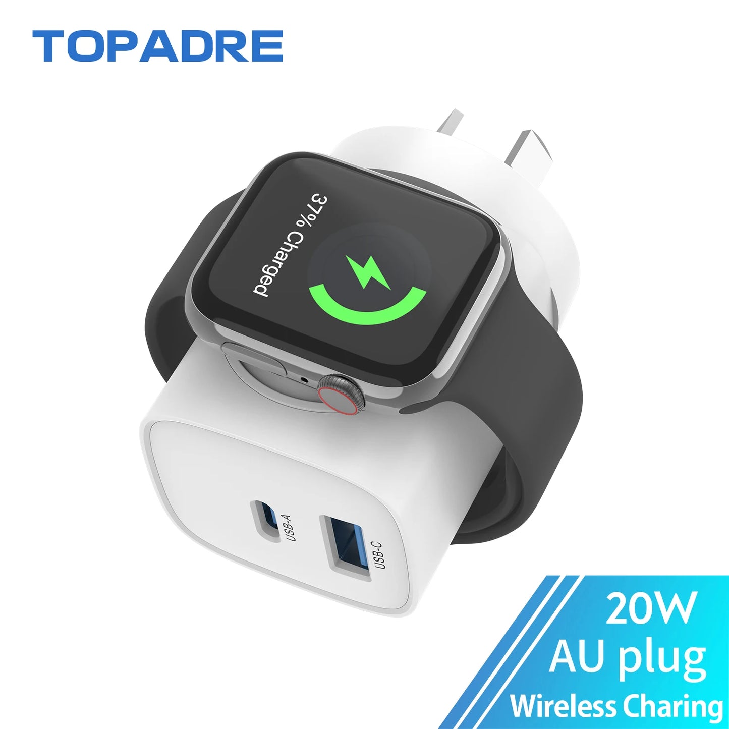 Topadre 3 In 1 Apple Watch Charger USB C PowerDelivery