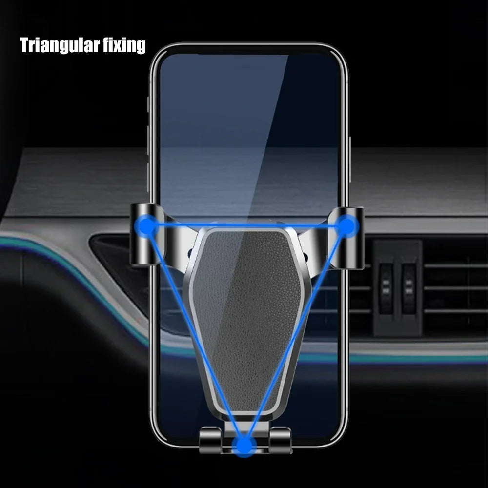 Gravity Car Phone Holder Air Vent Clip Mount Universal Auto Lock Anti Shake Hands Free Cradle Navigation Cell Phone Holder for Samsung Galaxy S20 S21 S22 S23 S24 Note Ultra Android Smartphone Car GPS Mount Bracket Automotive