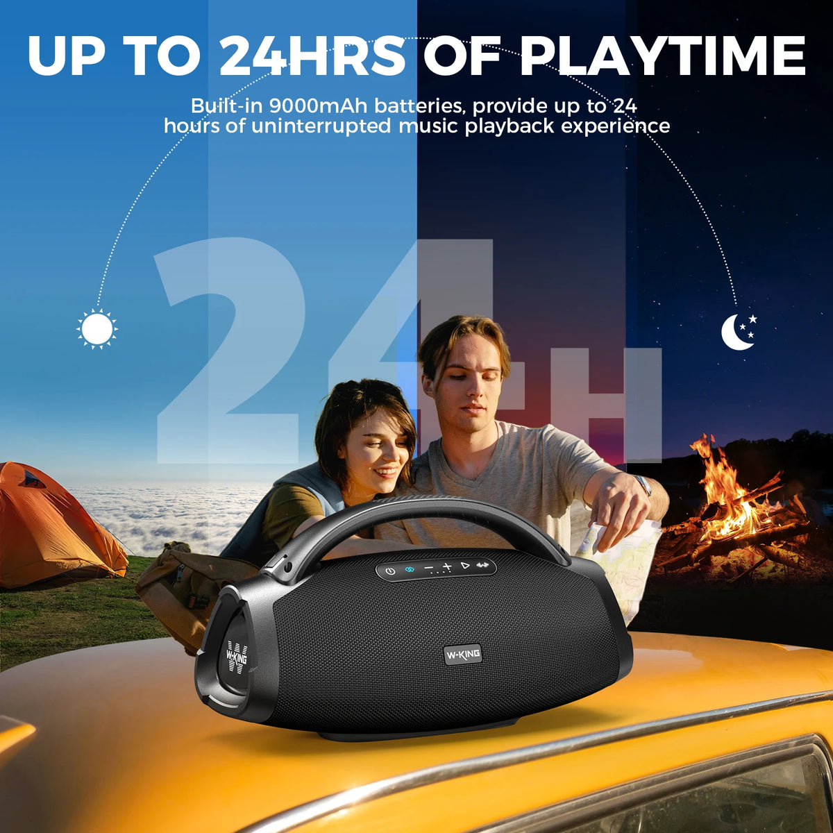 W King X20 Portable Bluetooth Speaker Deep Bass Waterproof Rugged Build
