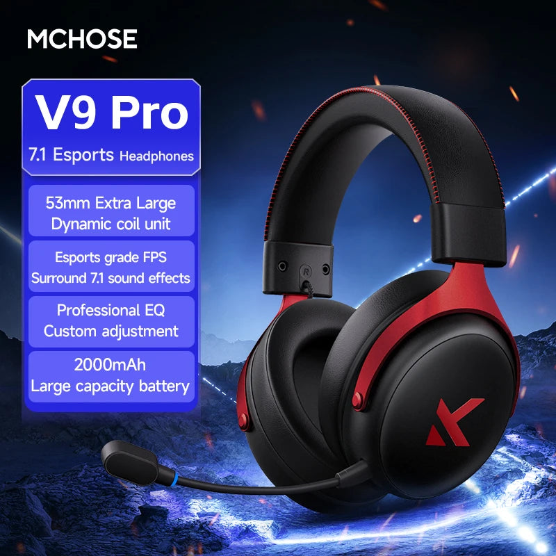 Mchose V9 Pro Wireless Gaming Headset With Noise Canceling Microphone
