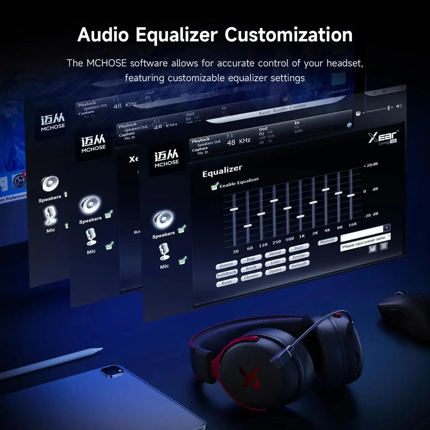 Mchose V9 Pro Wireless Gaming Headset With Noise Canceling Microphone