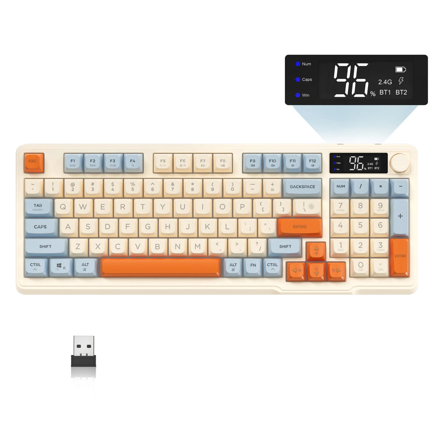 Attack Shark Wireless Gaming Keyboard With Display Screen and Knob