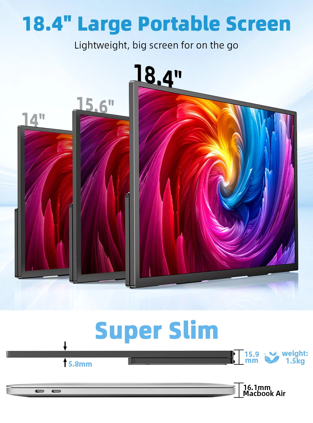 UPERFECT 4K QLED Portable Monitor For Laptop And Gaming