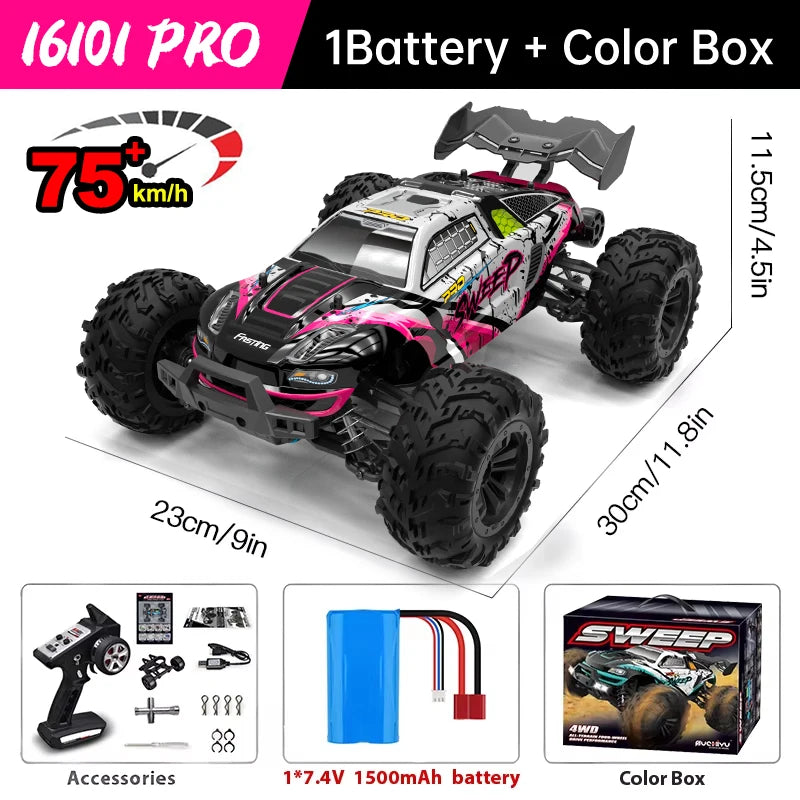 WLtoys 16101 Pro RC Car FourWheelDrive LED Lights HighSpeed
