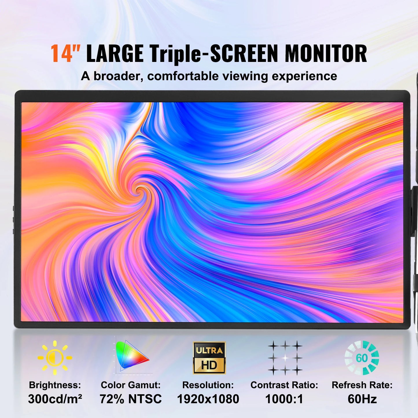 SucceBuy 1080P IPS Portable Monitor With USB-C USB-A HDMI