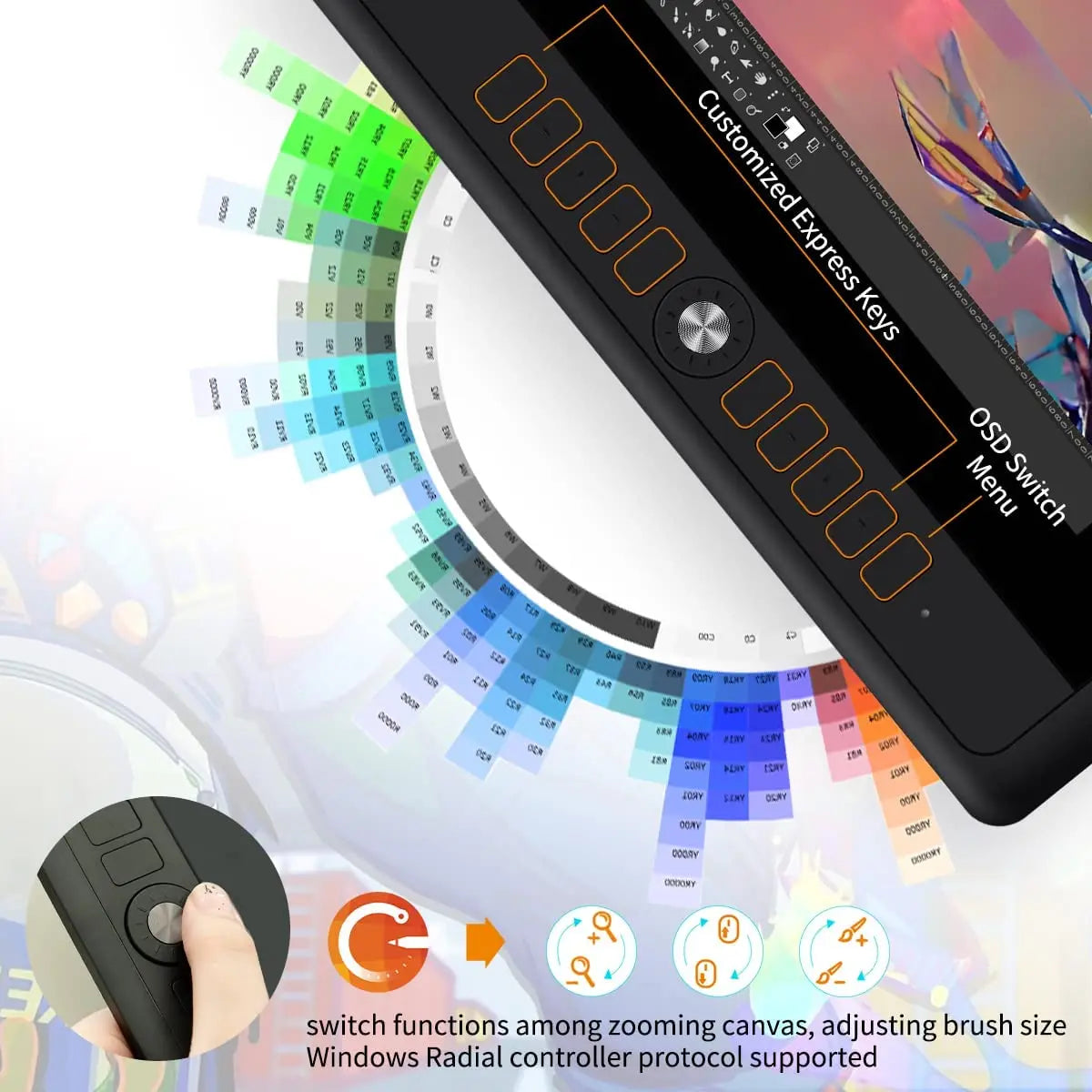 GAOMON PD156PRO Graphics Tablet Display 8192 Level Battery Free Pen