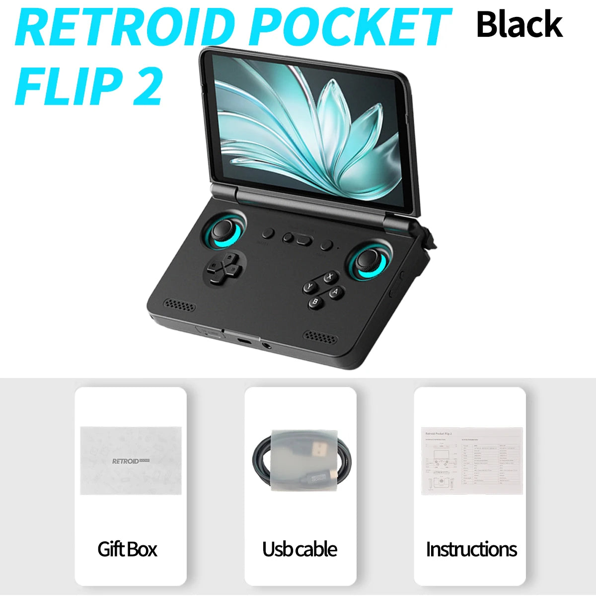 Retroid Pocket Flip2 Handheld Console Android 13 With AMOLED Touch Screen PSP PS2