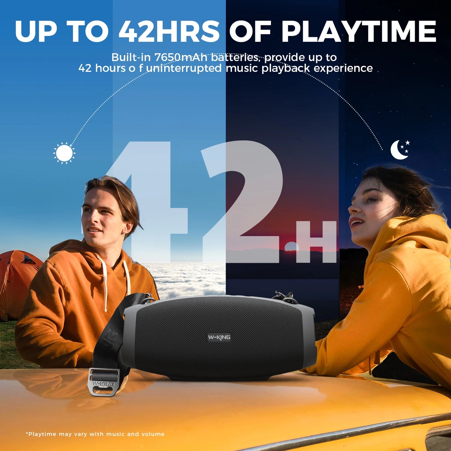 W-King X10 Portable Bluetooth Speaker With Deep Bass And Waterproof