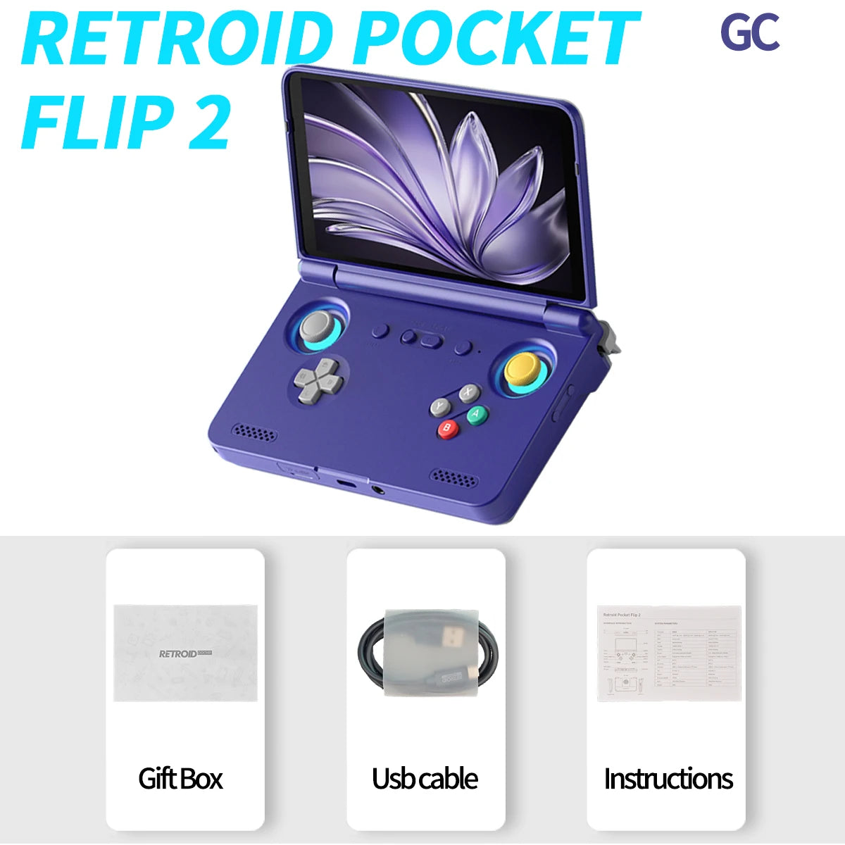 Retroid Pocket Flip2 Handheld Console Android 13 AMOLED PSP PS2