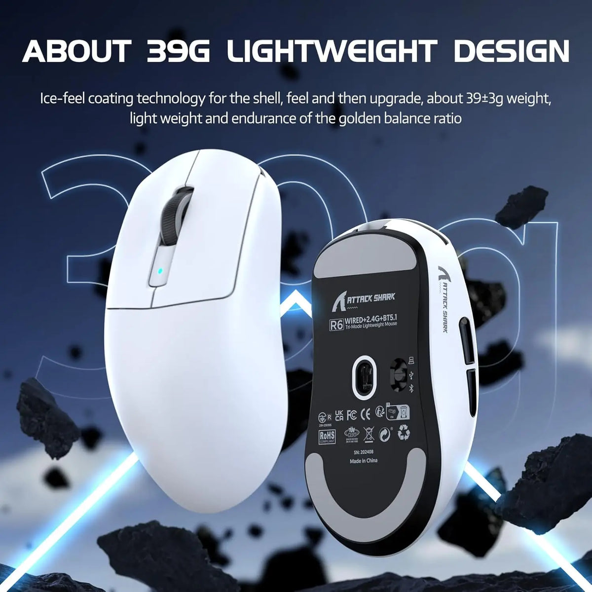 Attack Shark R6 Wireless Gaming Mouse With Optical Sensor
