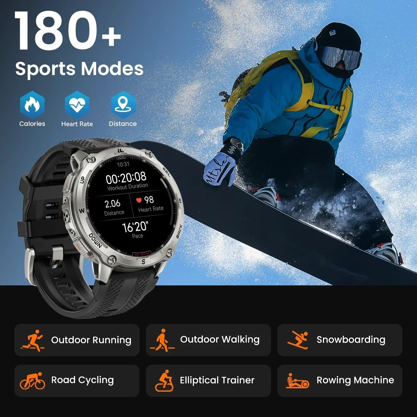 KOSPET Tank T4 Smart Watch with GPS and Offline Maps