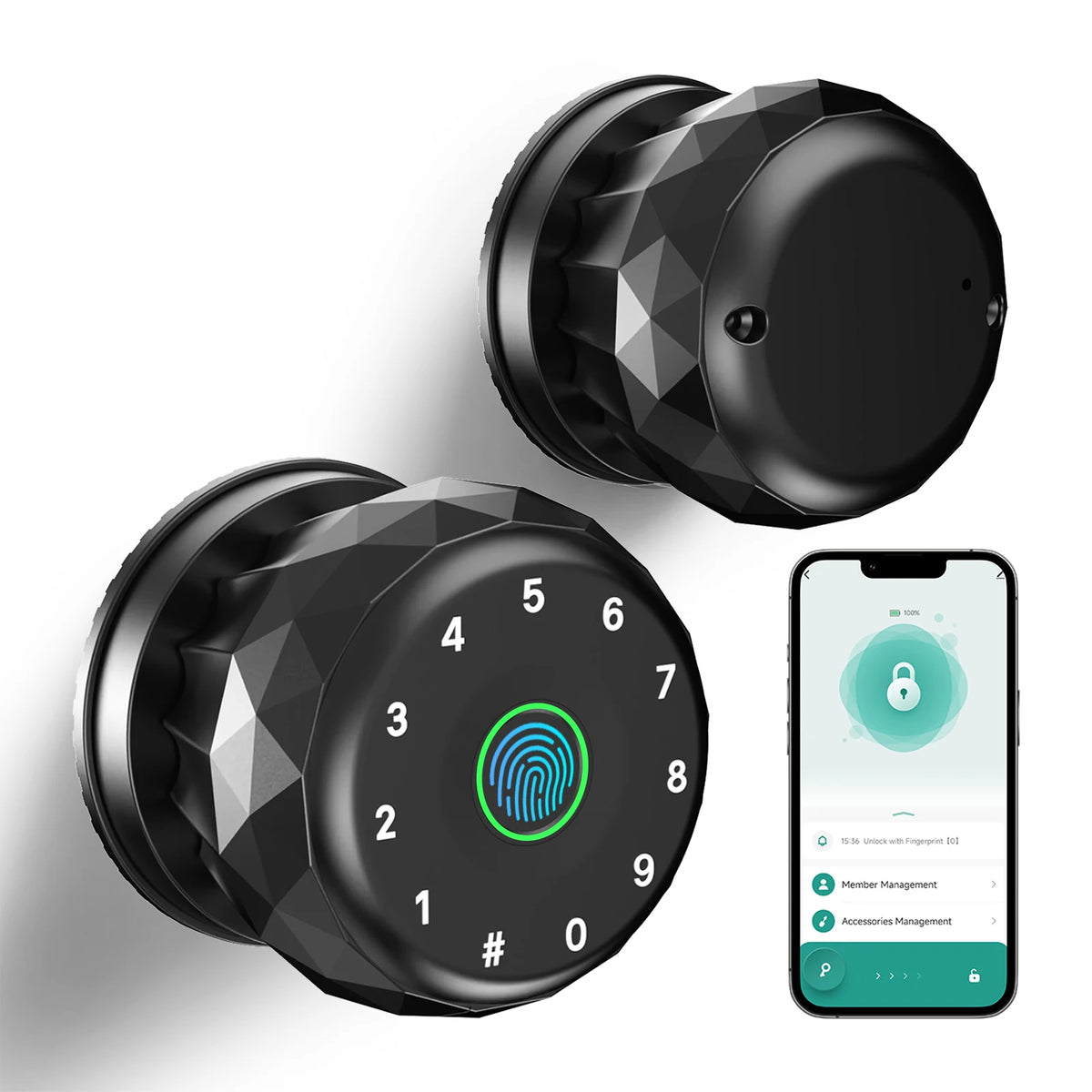 Viladepot Smart Fingerprint Lock With App Control For Interior Doors