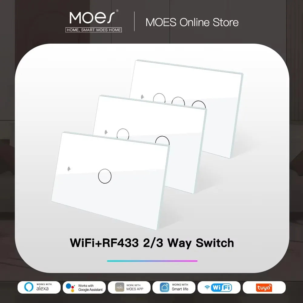 MOES Smart Glass Panel Switch Tuya Smart Life App Control