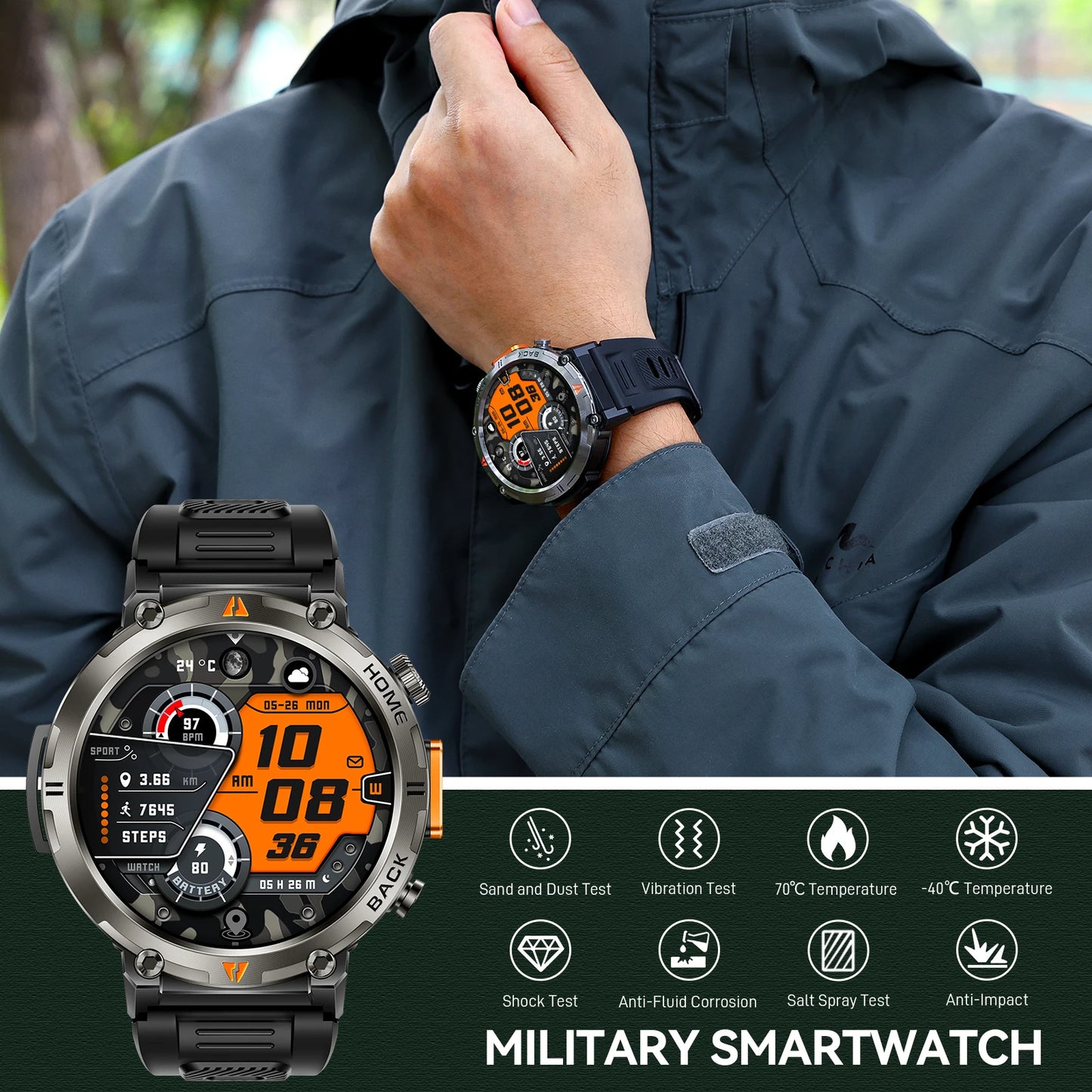 EIGIIS KE3 Smartwatch Bluetooth Call Full Touch Screen