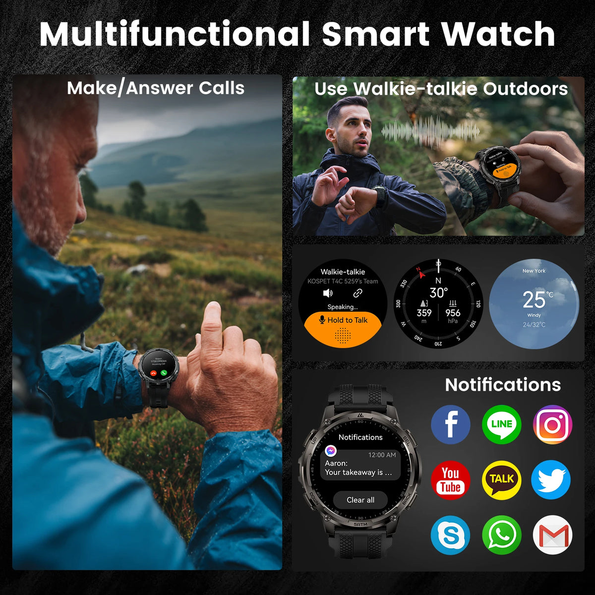 Kospet Tank T4C Rugged Smartwatch With Dual Band GPS Support