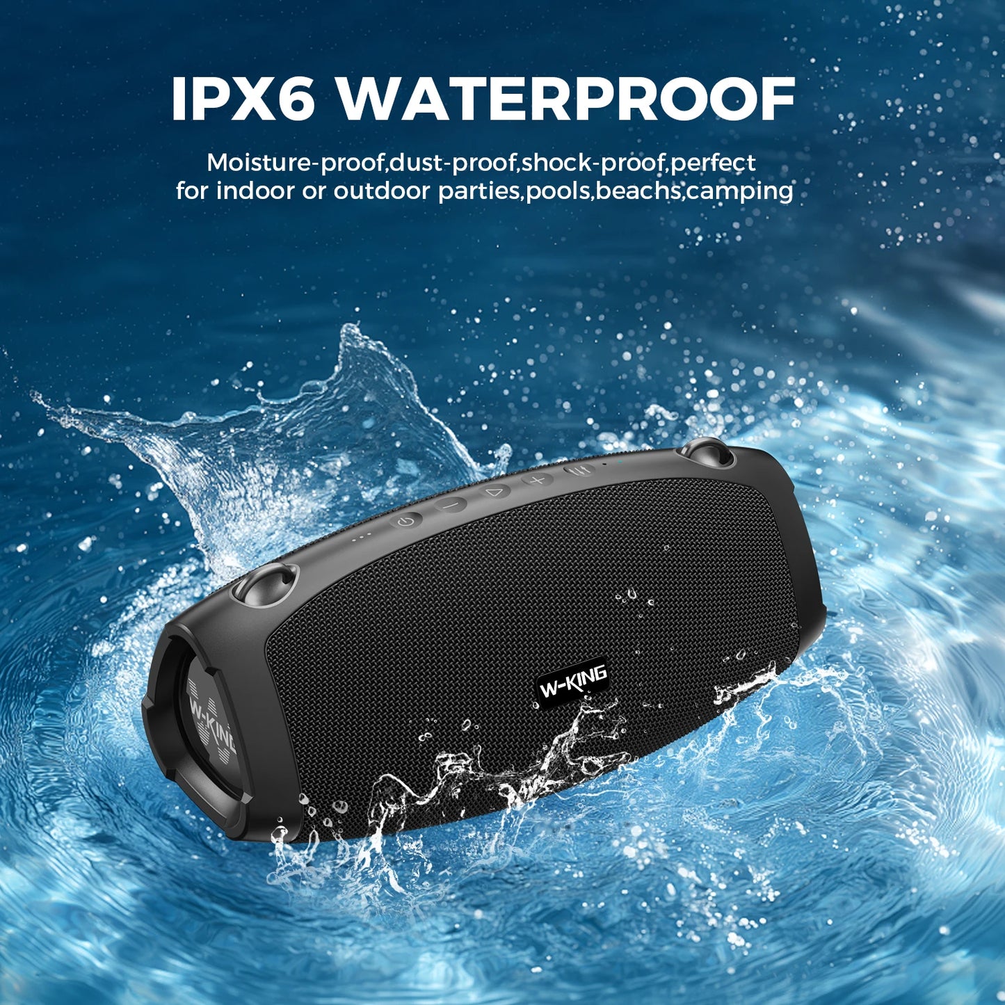 W-King X10 Portable Bluetooth Speaker With Deep Bass And Waterproof