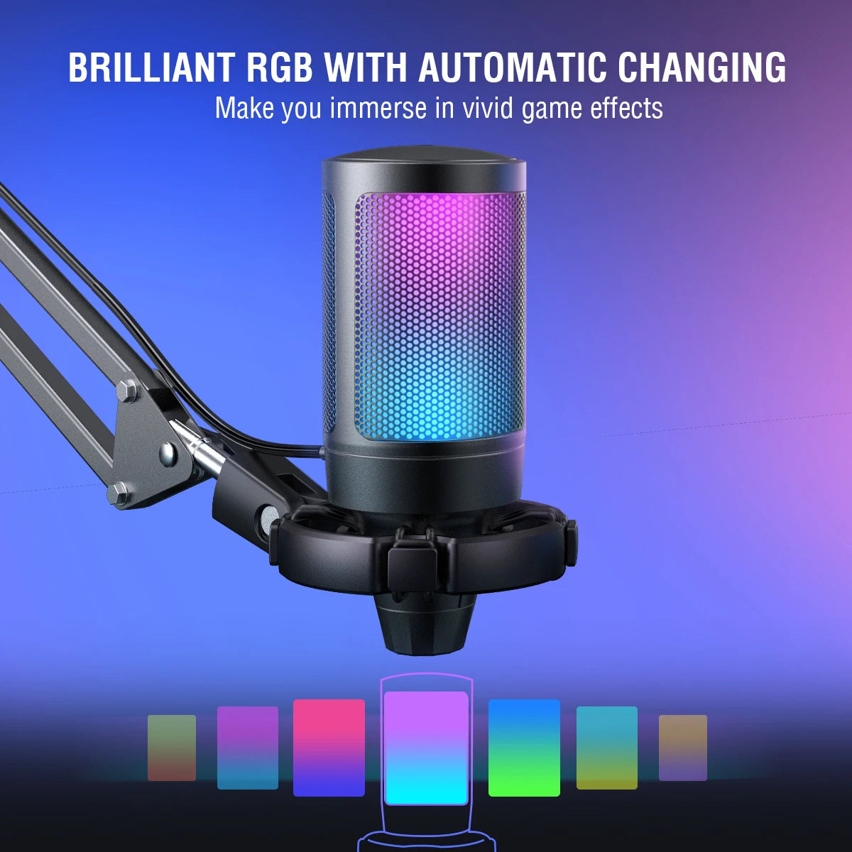 FIFINE USB Gaming Microphone Kit With Cardioid Condenser Mic