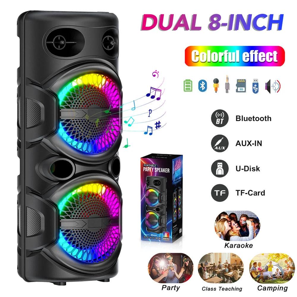 Curuk Portable Bluetooth Speaker With Heavy Bass And Karaoke