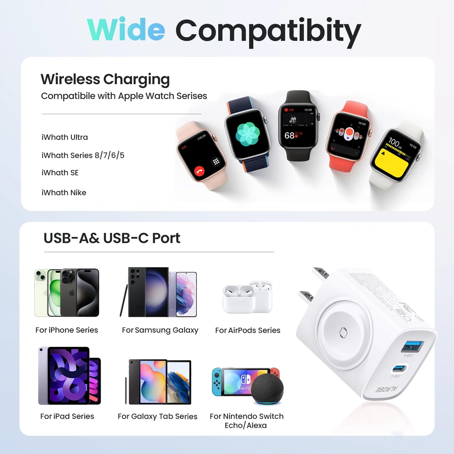 Topadre 3 In 1 Apple Watch Charger USB C PowerDelivery