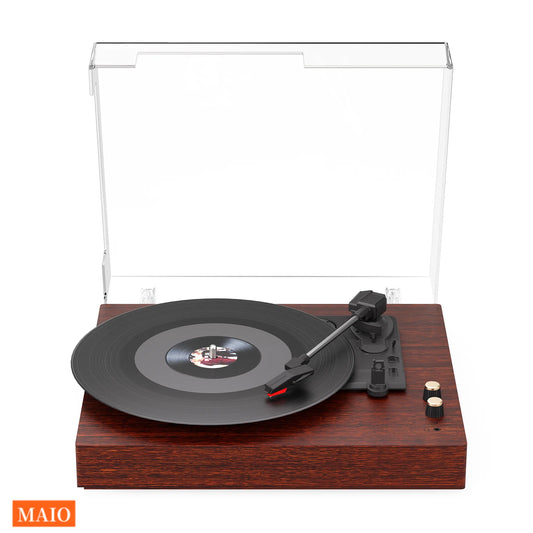 Maio Bluetooth Vintage Turntable 3 Speed Vinyl Spinner With Speakers