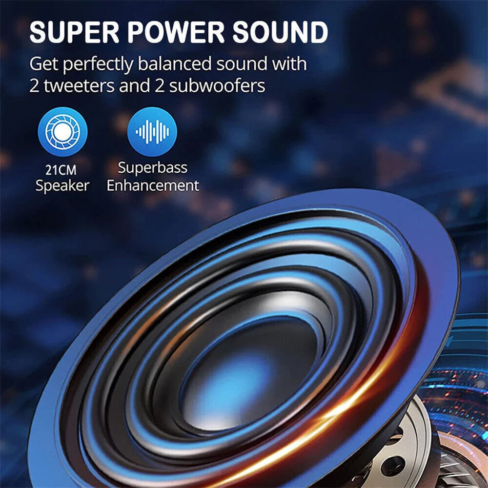 Curuk Portable Bluetooth Speaker With Heavy Bass And Karaoke