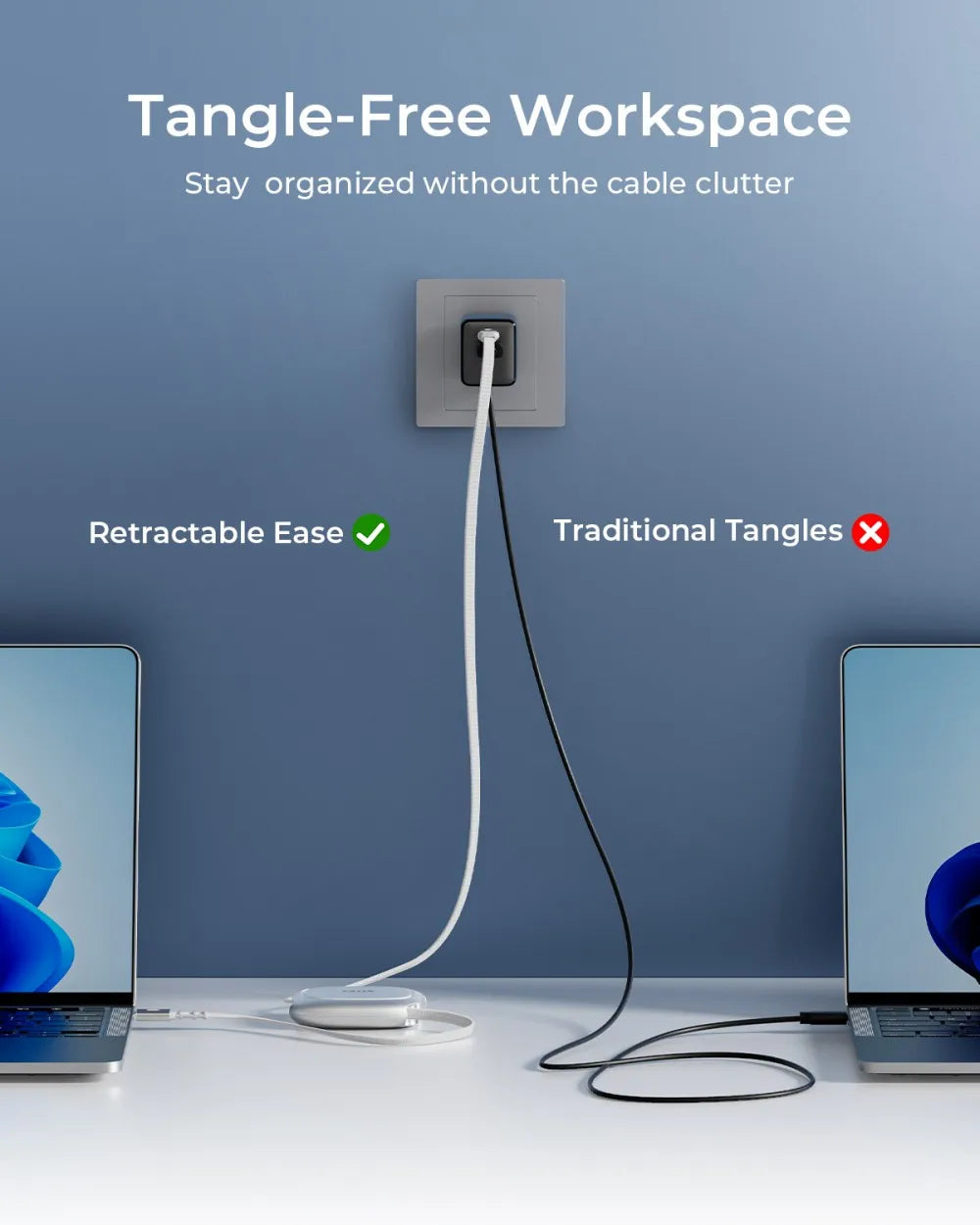 TALIX 240W Retractable USB Cable Fast Charging USB C